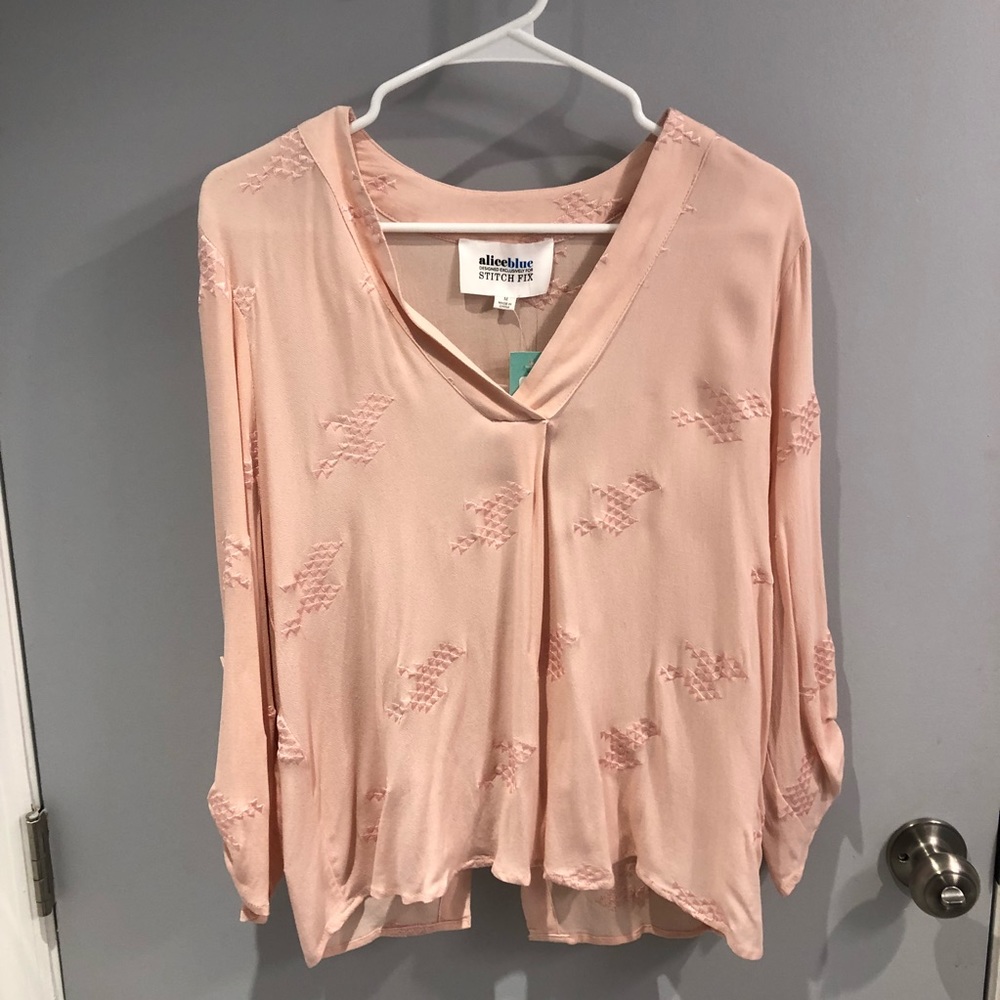 Alice Blue Byron Split Neck Top